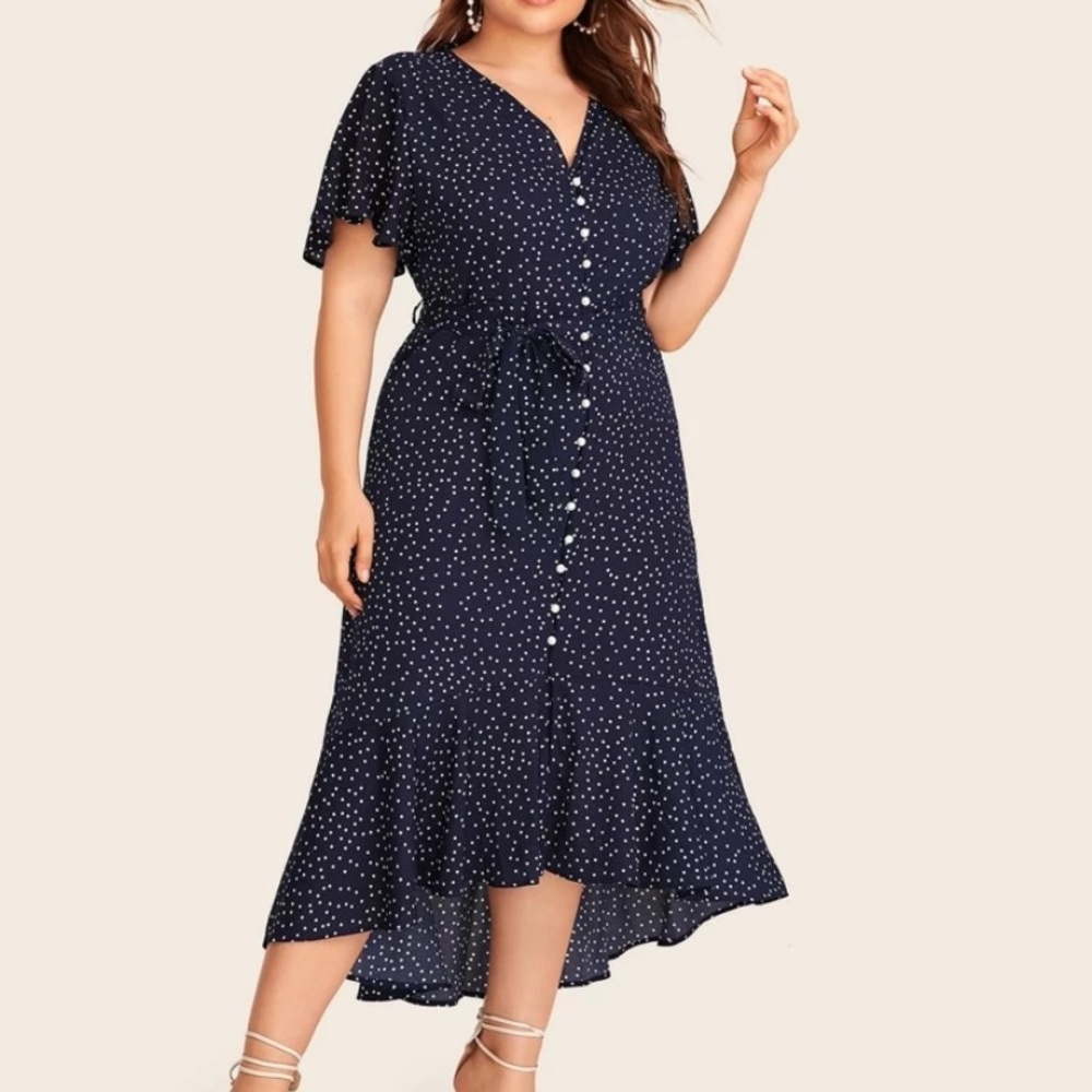 Polka Dot Belted Dress